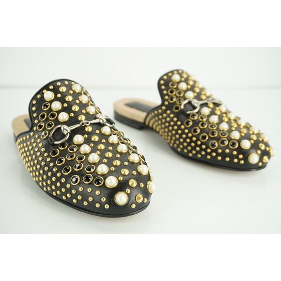 Gucci Princetown Pearl Studded Slide Mule Loafers Size 35 Horse Bit NIB $1500 - Picture 4 of 12